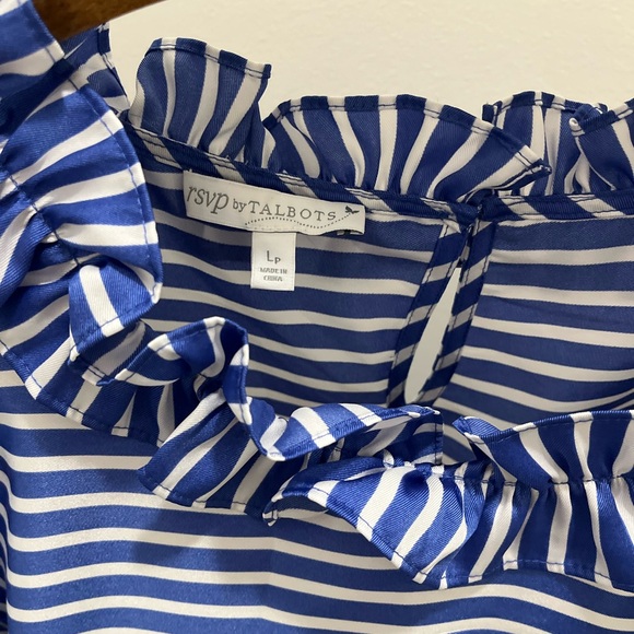 Talbots ruffle neck blouse - Picture 4 of 5